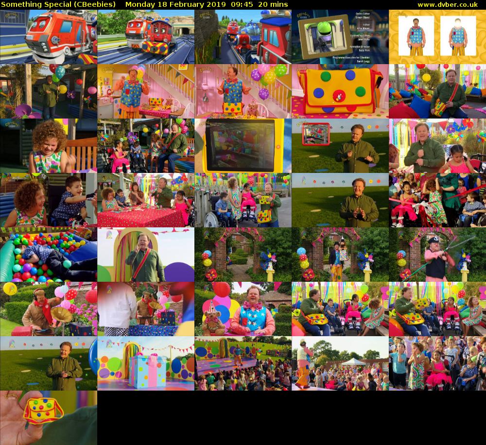 Something Special (CBeebies) Monday 18 February 2019 09:45 - 10:05