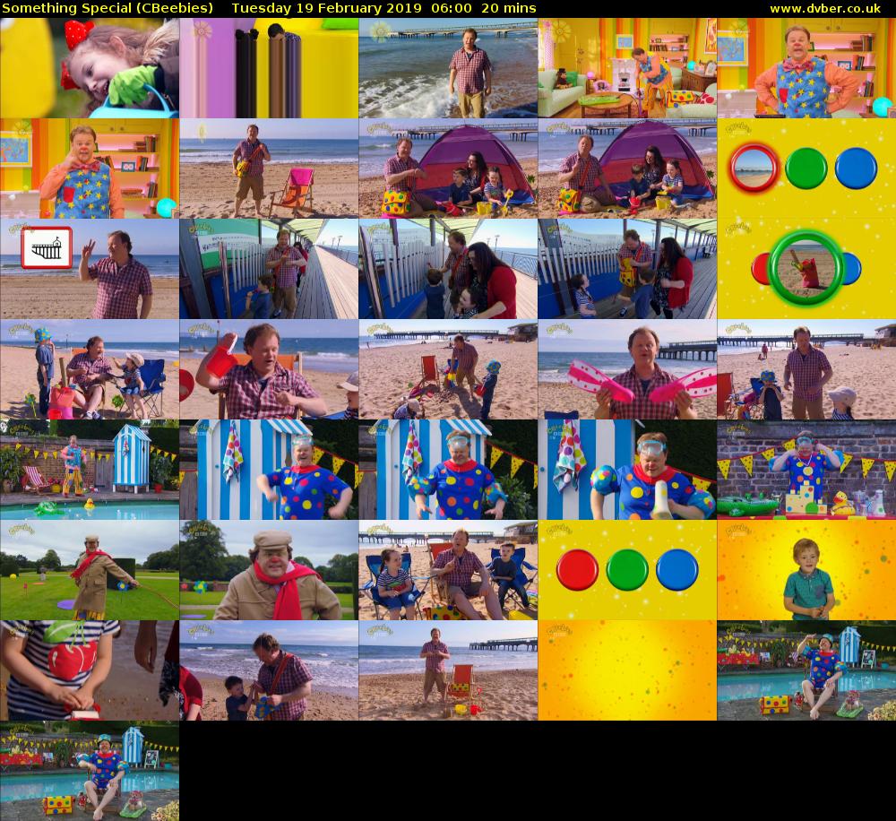 Something Special (CBeebies) Tuesday 19 February 2019 06:00 - 06:20