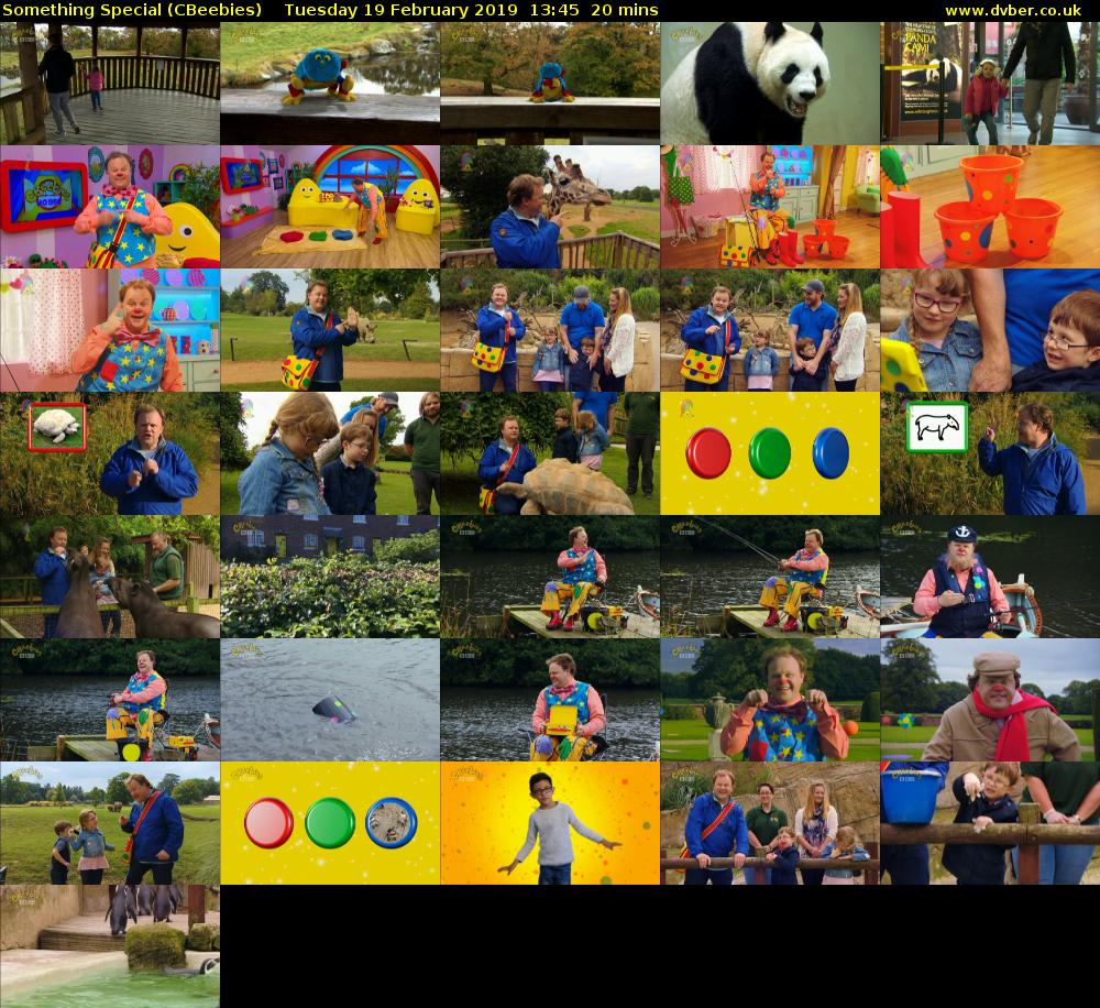 Something Special (CBeebies) Tuesday 19 February 2019 13:45 - 14:05