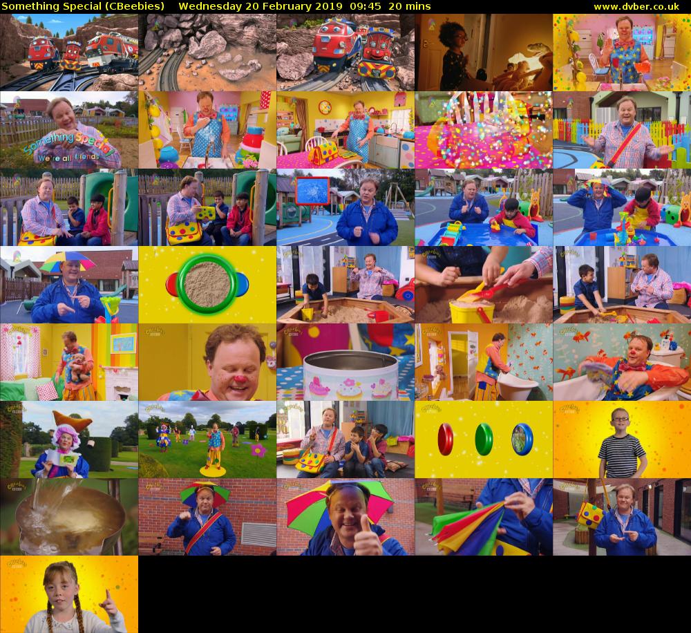 Something Special (CBeebies) Wednesday 20 February 2019 09:45 - 10:05