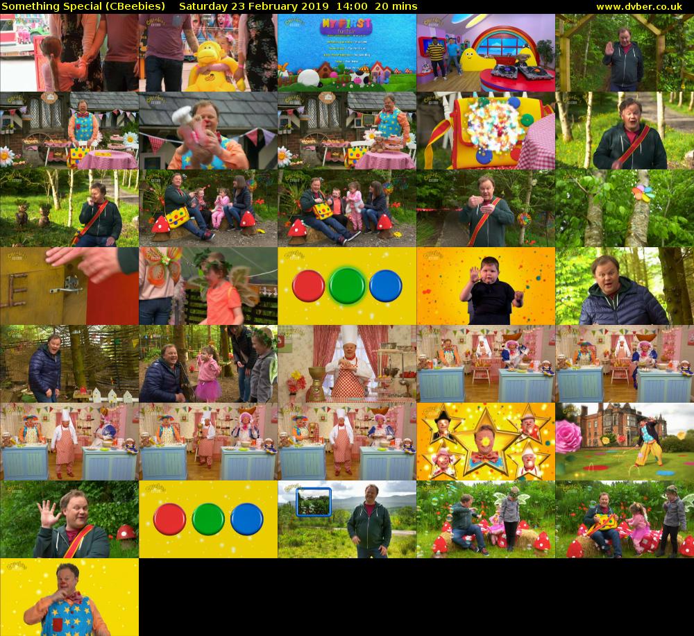 Something Special (CBeebies) Saturday 23 February 2019 14:00 - 14:20