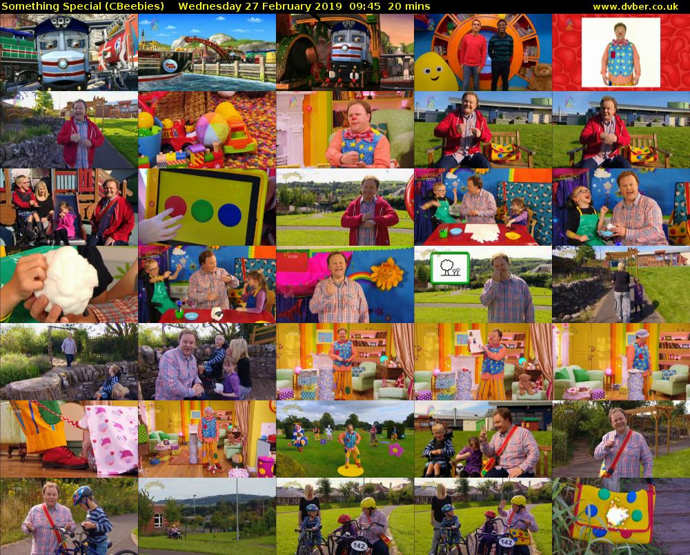 Something Special (CBeebies) Wednesday 27 February 2019 09:45 - 10:05