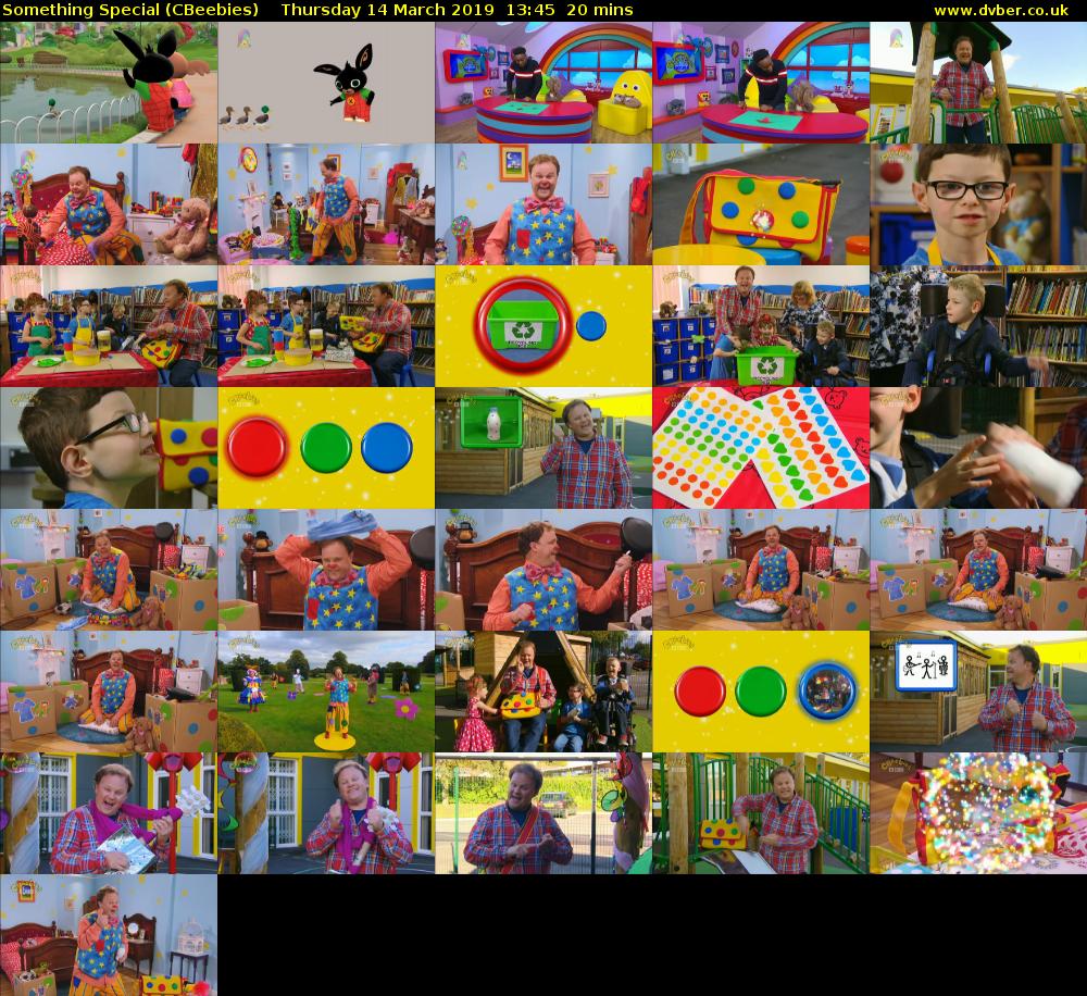 Something Special (CBeebies) Thursday 14 March 2019 13:45 - 14:05