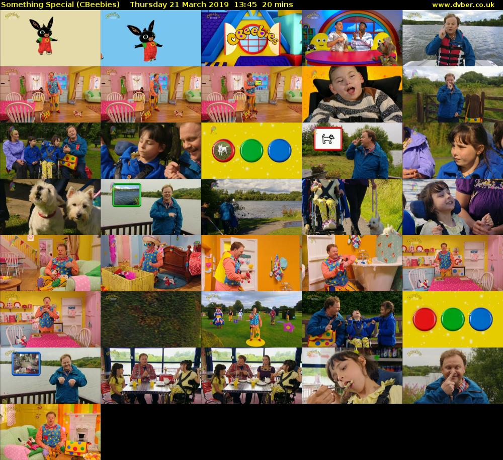 Something Special (CBeebies) Thursday 21 March 2019 13:45 - 14:05