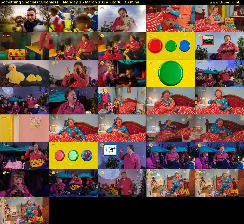 Something Special (CBeebies) Monday 25 March 2019 06:00 - 06:20