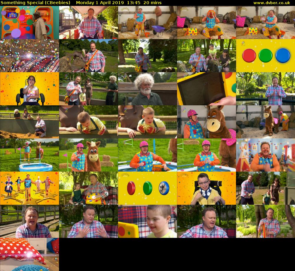 Something Special (CBeebies) Monday 1 April 2019 13:45 - 14:05