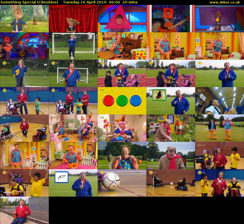 Something Special (CBeebies) Tuesday 16 April 2019 06:00 - 06:20