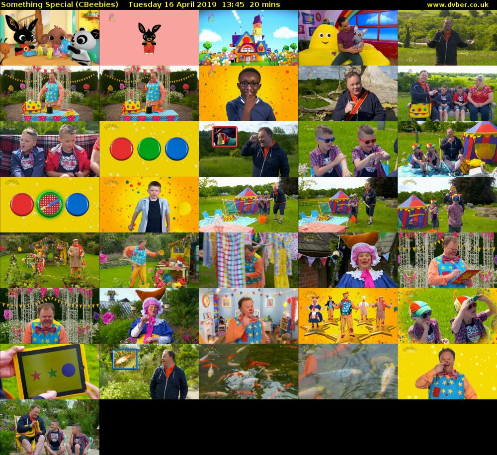 Something Special (CBeebies) Tuesday 16 April 2019 13:45 - 14:05