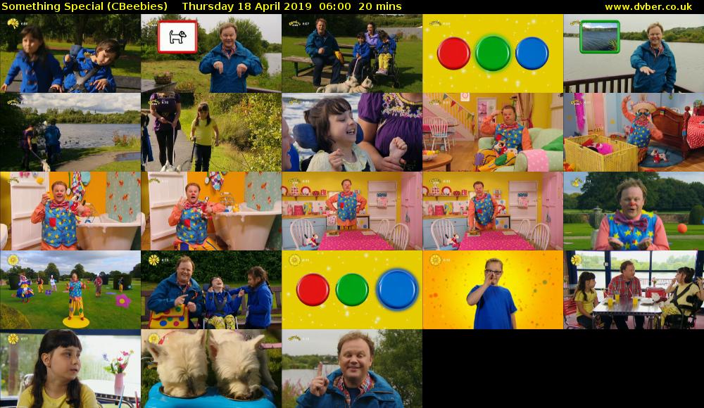 Something Special (CBeebies) Thursday 18 April 2019 06:00 - 06:20