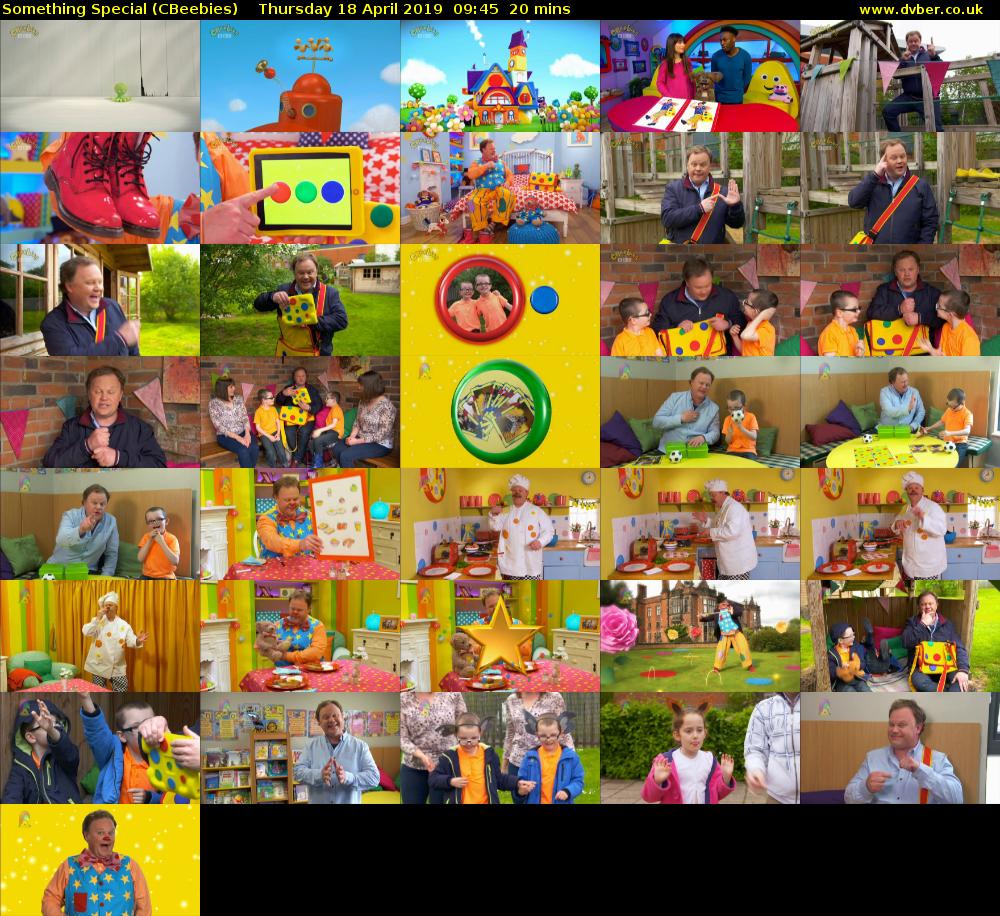 Something Special (CBeebies) Thursday 18 April 2019 09:45 - 10:05