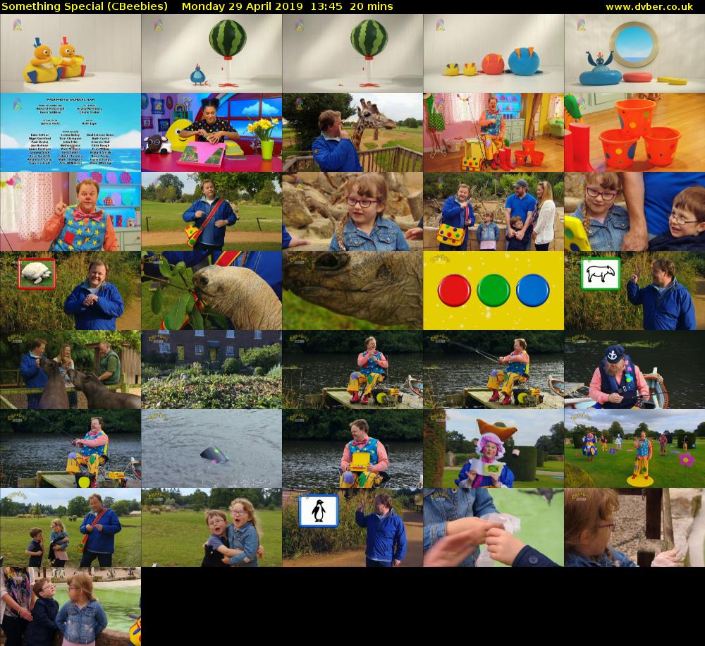 Something Special (CBeebies) Monday 29 April 2019 13:45 - 14:05