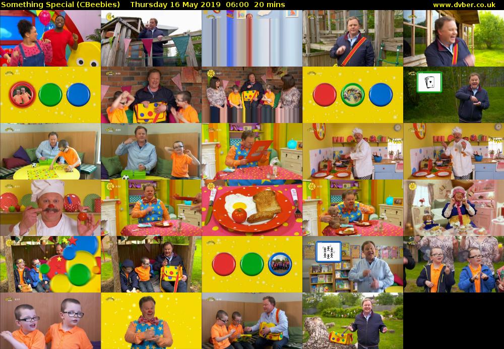 Something Special (CBeebies) Thursday 16 May 2019 06:00 - 06:20