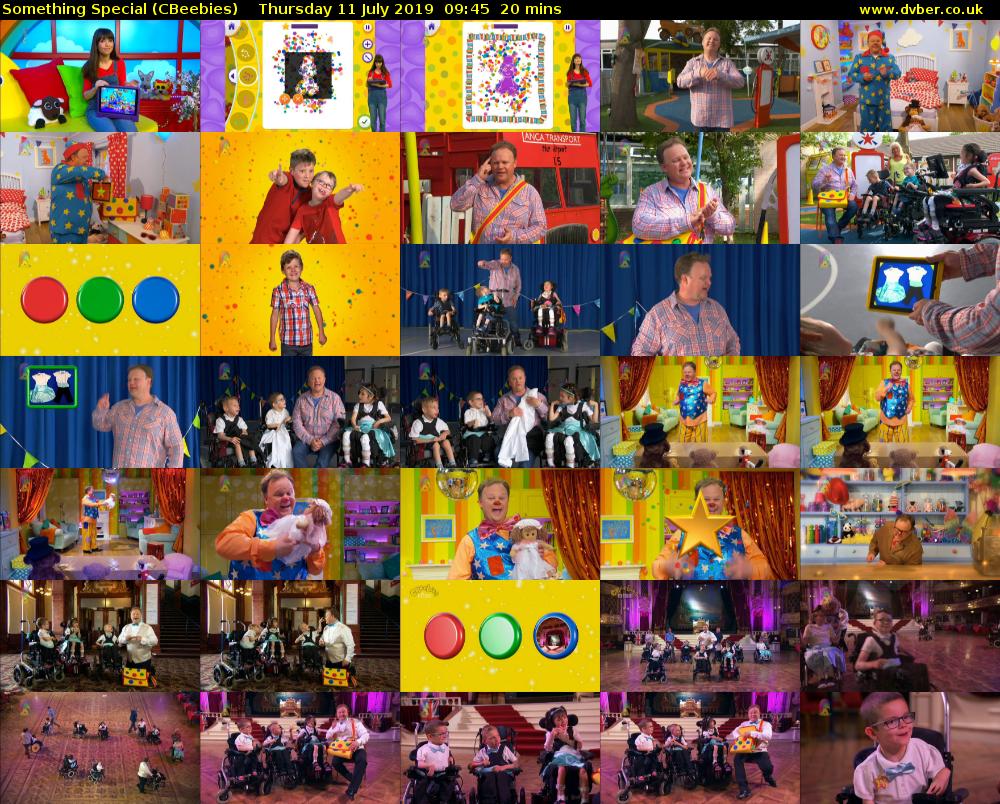 Something Special (CBeebies) Thursday 11 July 2019 09:45 - 10:05