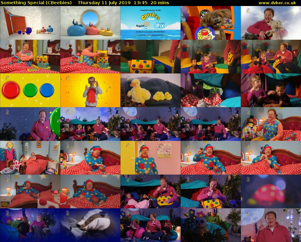 Something Special (CBeebies) Thursday 11 July 2019 13:45 - 14:05