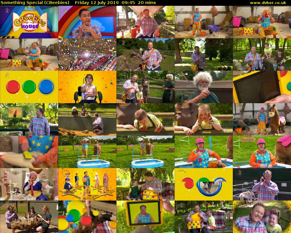 Something Special (CBeebies) Friday 12 July 2019 09:45 - 10:05