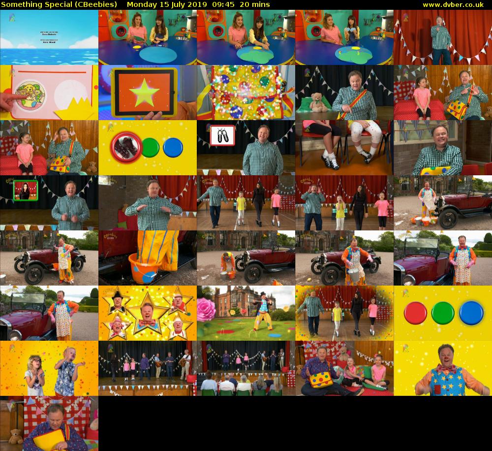 Something Special (CBeebies) Monday 15 July 2019 09:45 - 10:05