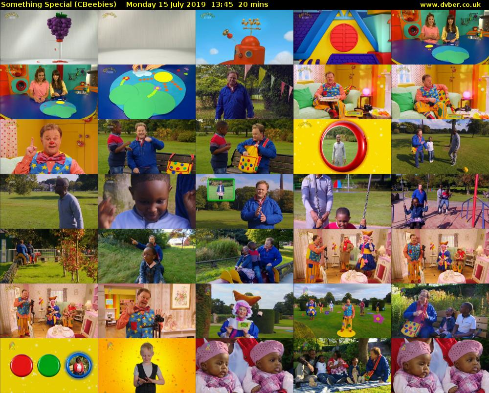 Something Special (CBeebies) Monday 15 July 2019 13:45 - 14:05