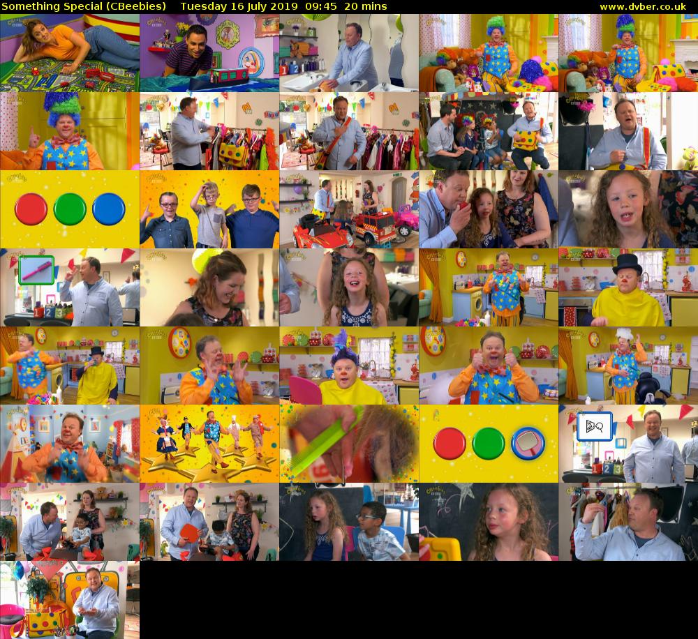 Something Special (CBeebies) Tuesday 16 July 2019 09:45 - 10:05