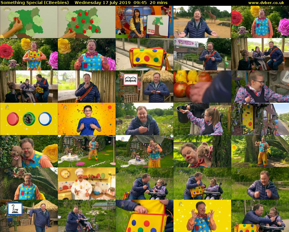 Something Special (CBeebies) Wednesday 17 July 2019 09:45 - 10:05