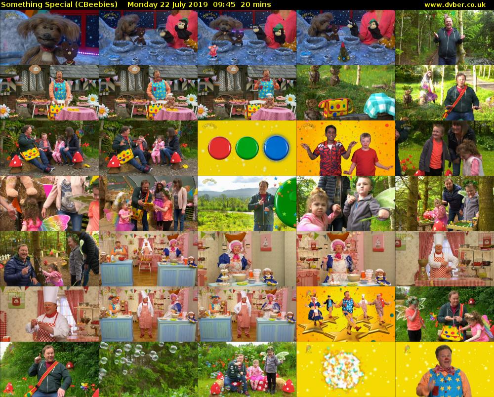 Something Special (CBeebies) Monday 22 July 2019 09:45 - 10:05