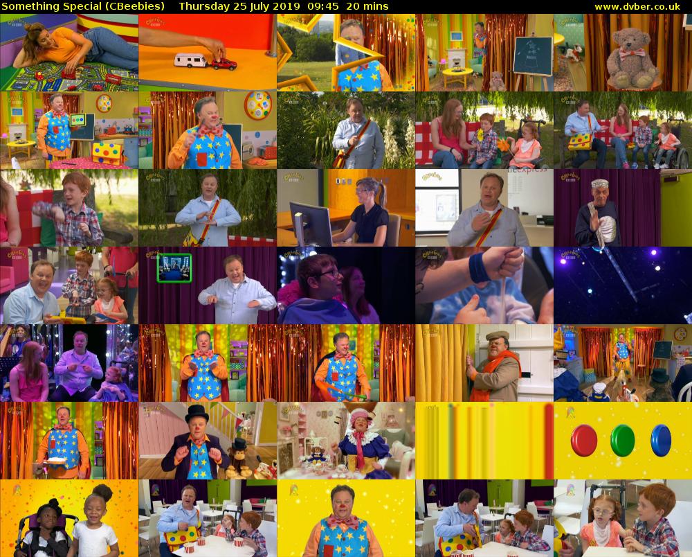 Something Special (CBeebies) Thursday 25 July 2019 09:45 - 10:05