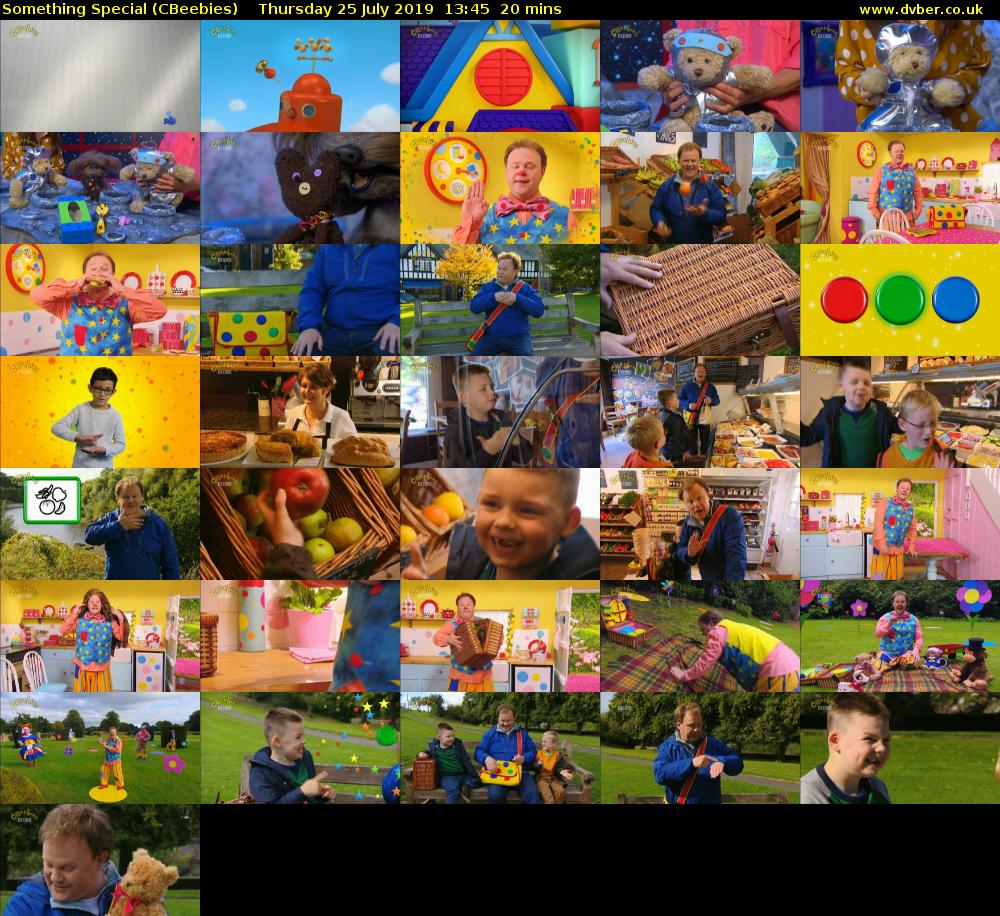 Something Special (CBeebies) Thursday 25 July 2019 13:45 - 14:05