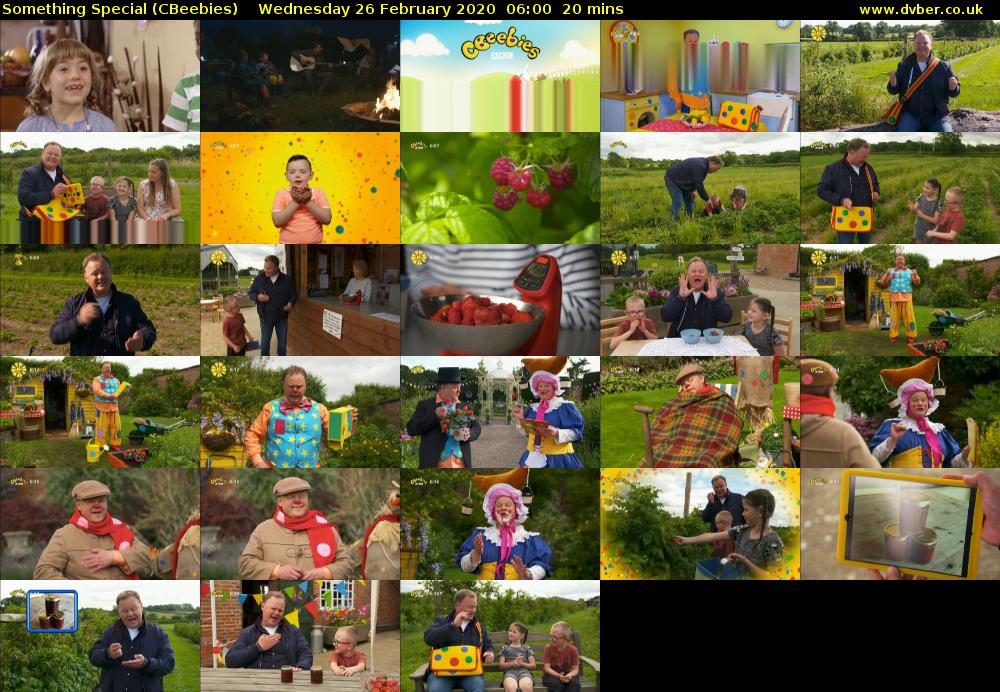 Something Special (CBeebies) Wednesday 26 February 2020 06:00 - 06:20
