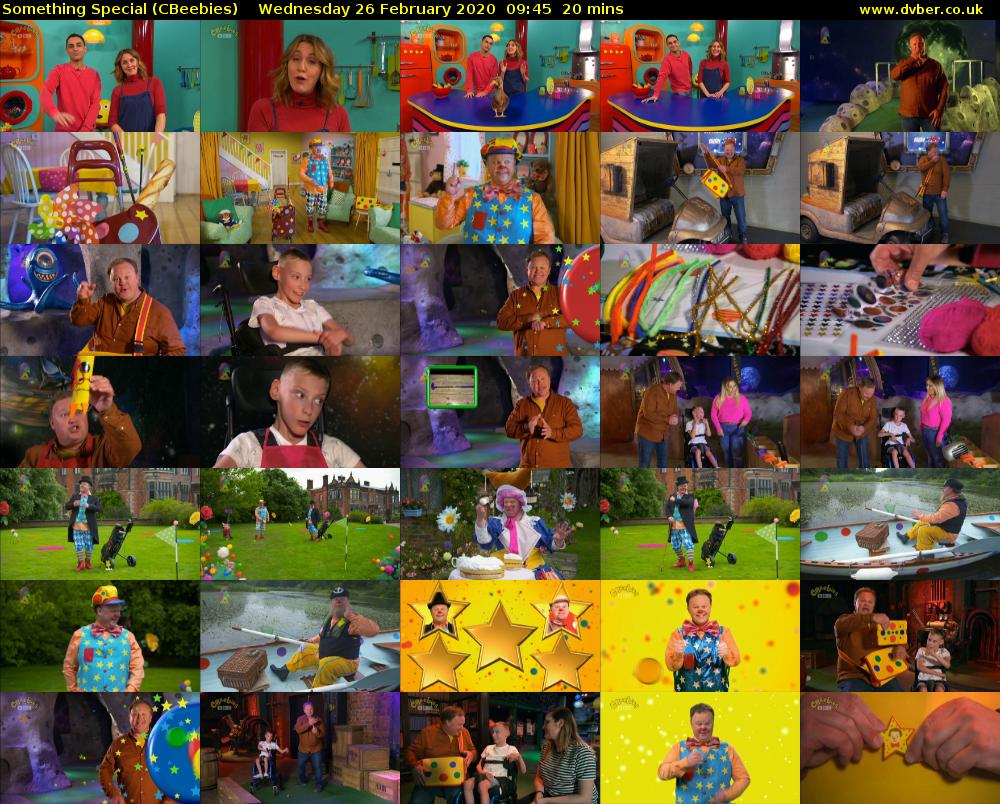 Something Special (CBeebies) Wednesday 26 February 2020 09:45 - 10:05
