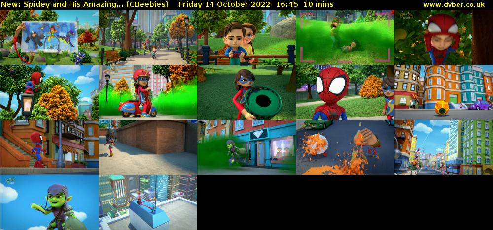 Spidey and His Amazing... (CBeebies) Friday 14 October 2022 16:45 - 16:55