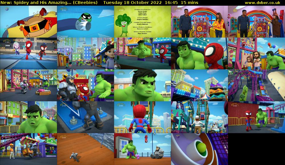 Spidey and His Amazing... (CBeebies) Tuesday 18 October 2022 16:45 - 17:00