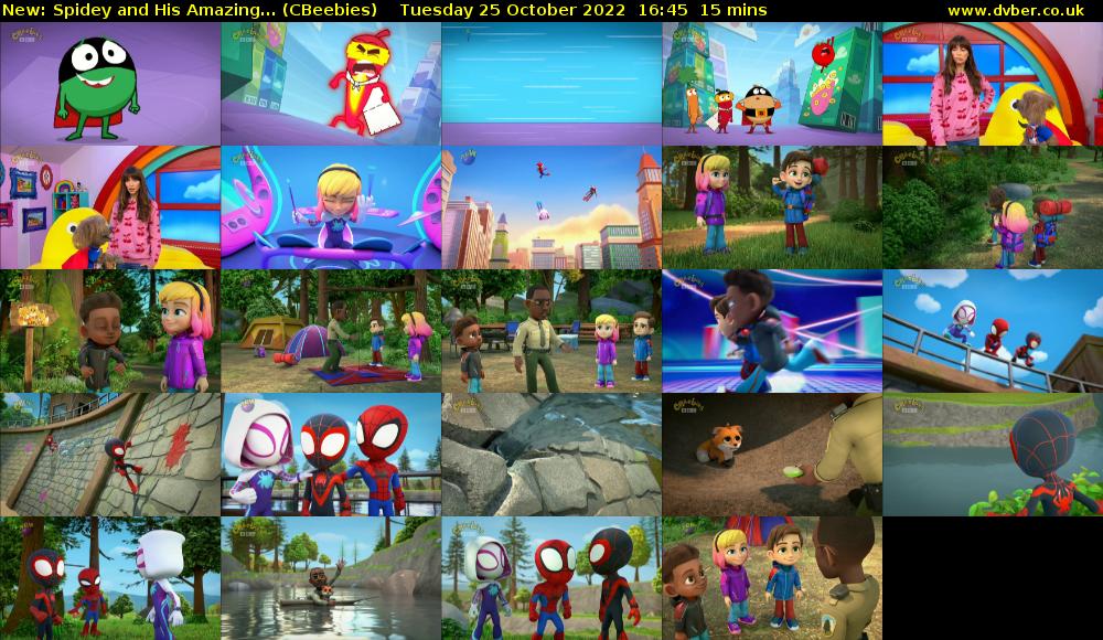 Spidey and His Amazing... (CBeebies) Tuesday 25 October 2022 16:45 - 17:00