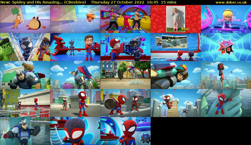 Spidey and His Amazing... (CBeebies) Thursday 27 October 2022 16:45 - 17:00