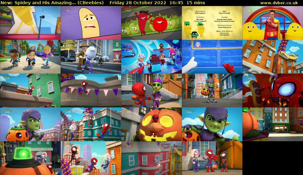 Spidey and His Amazing... (CBeebies) Friday 28 October 2022 16:45 - 17:00
