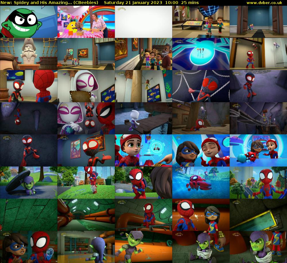 Spidey and His Amazing... (CBeebies) Saturday 21 January 2023 10:00 - 10:25