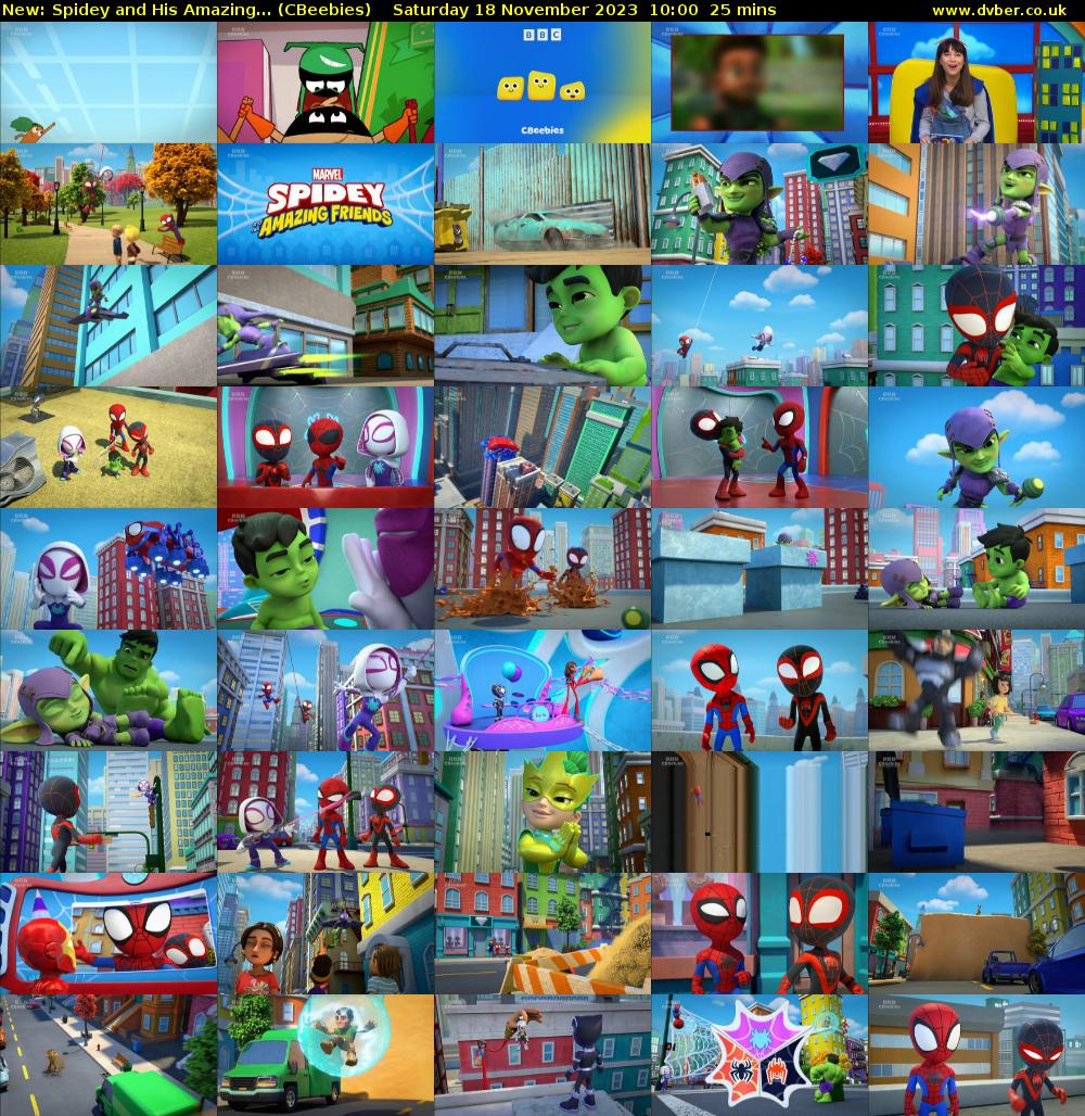Spidey and His Amazing... (CBeebies) Saturday 18 November 2023 10:00 - 10:25