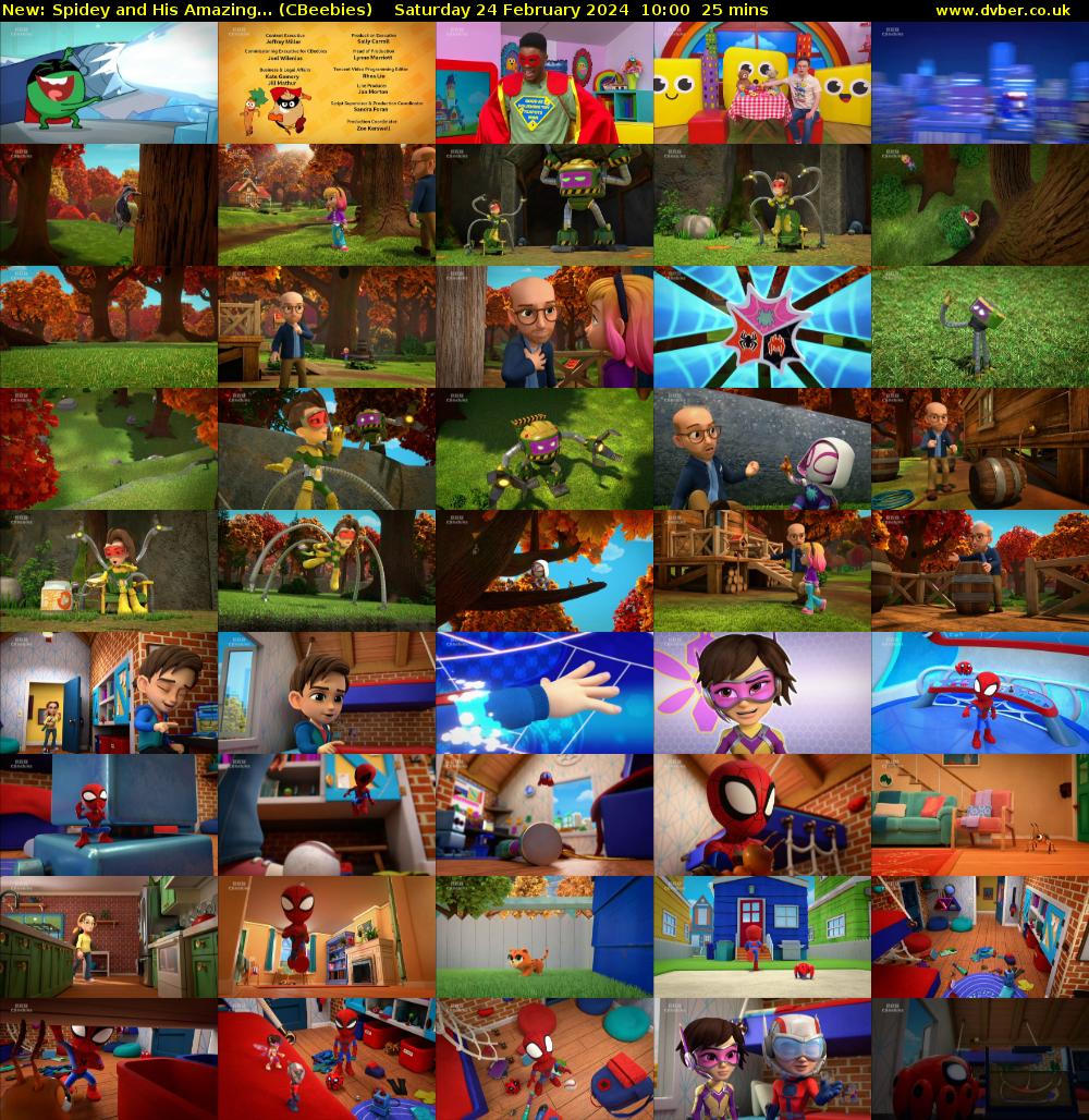 Spidey and His Amazing... (CBeebies) Saturday 24 February 2024 10:00 - 10:25