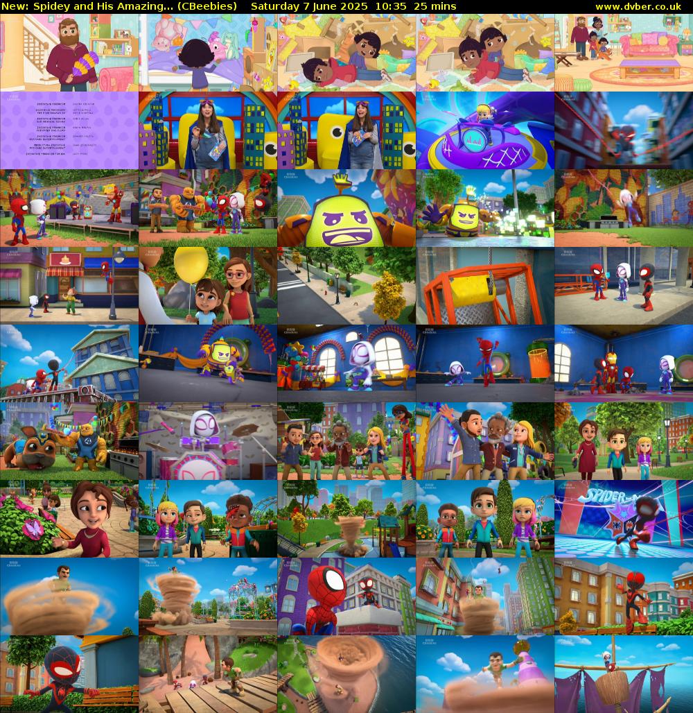 Spidey and His Amazing... (CBeebies) Saturday 7 June 2025 10:35 - 11:00