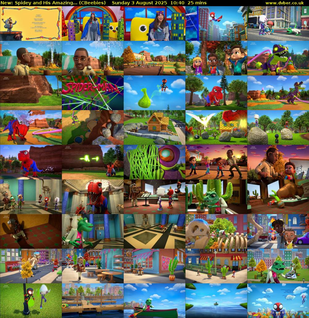 Spidey and His Amazing... (CBeebies) Sunday 3 August 2025 10:40 - 11:05
