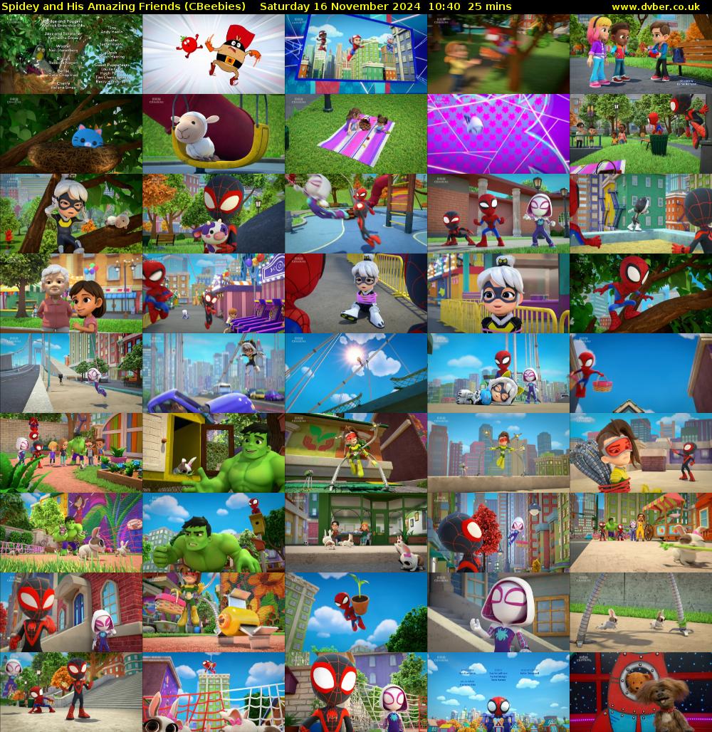Spidey and His Amazing Friends (CBeebies) Saturday 16 November 2024 10:40 - 11:05