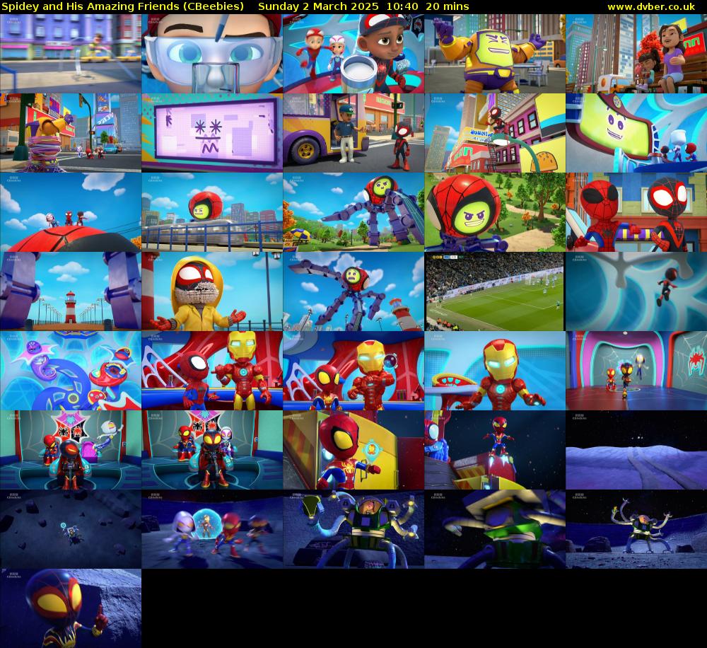 Spidey and His Amazing Friends (CBeebies) Sunday 2 March 2025 10:40 - 11:00