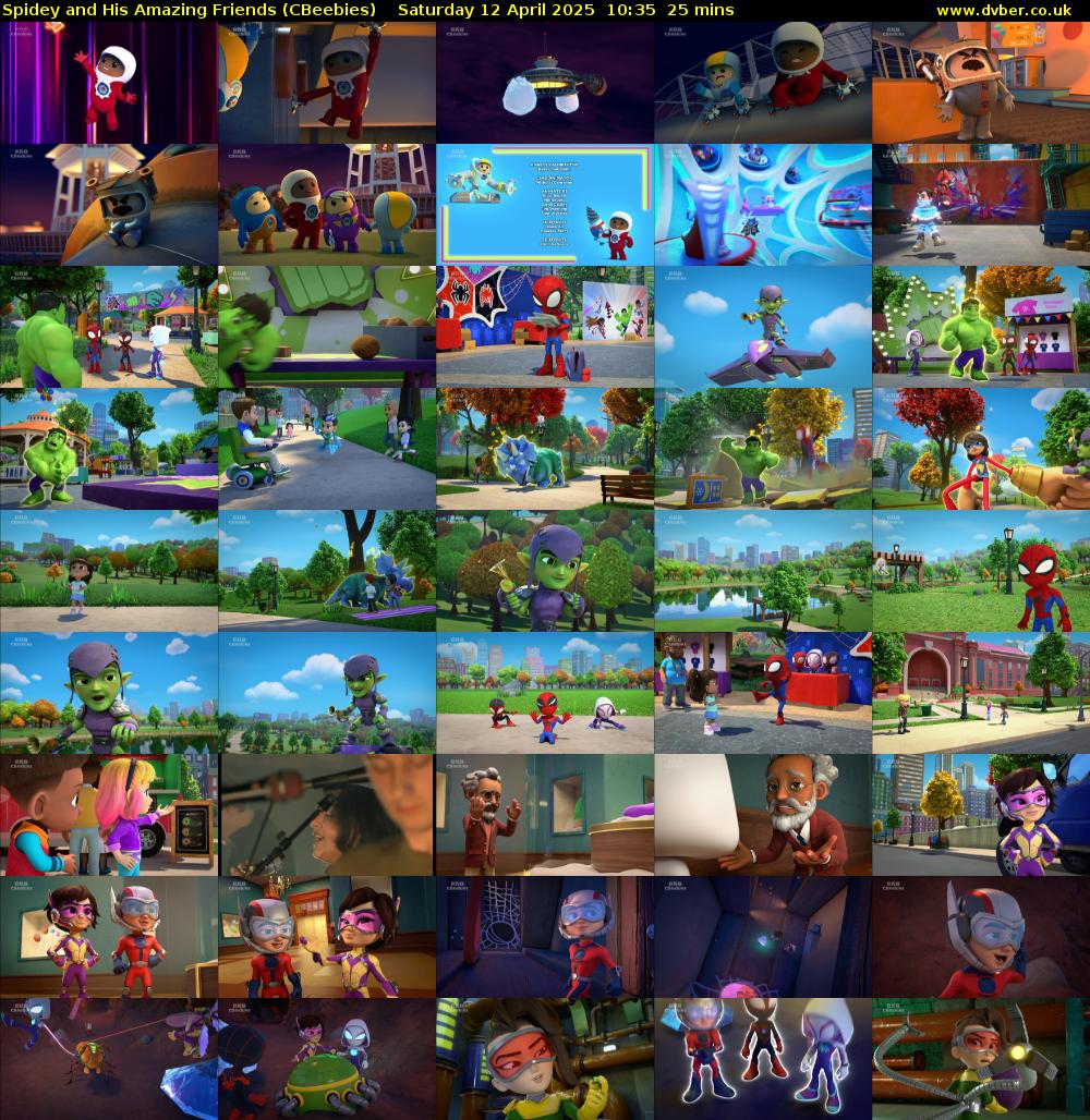 Spidey and His Amazing Friends (CBeebies) Saturday 12 April 2025 10:35 - 11:00