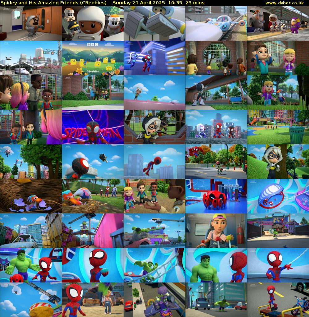 Spidey and His Amazing Friends (CBeebies) Sunday 20 April 2025 10:35 - 11:00