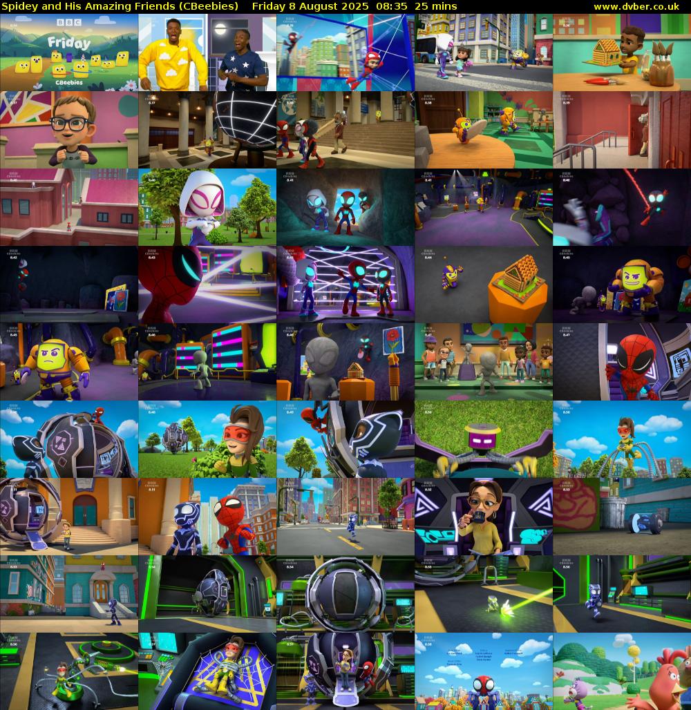 Spidey and His Amazing Friends (CBeebies) Friday 8 August 2025 08:35 - 09:00