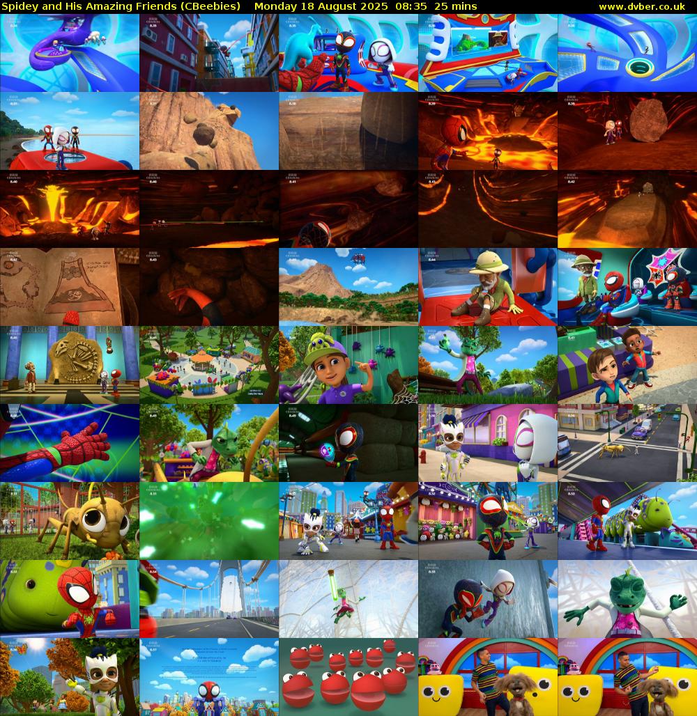 Spidey and His Amazing Friends (CBeebies) Monday 18 August 2025 08:35 - 09:00