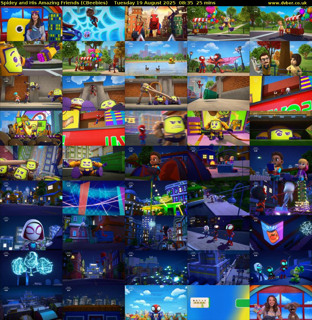 Spidey and His Amazing Friends (CBeebies) Tuesday 19 August 2025 08:35 - 09:00