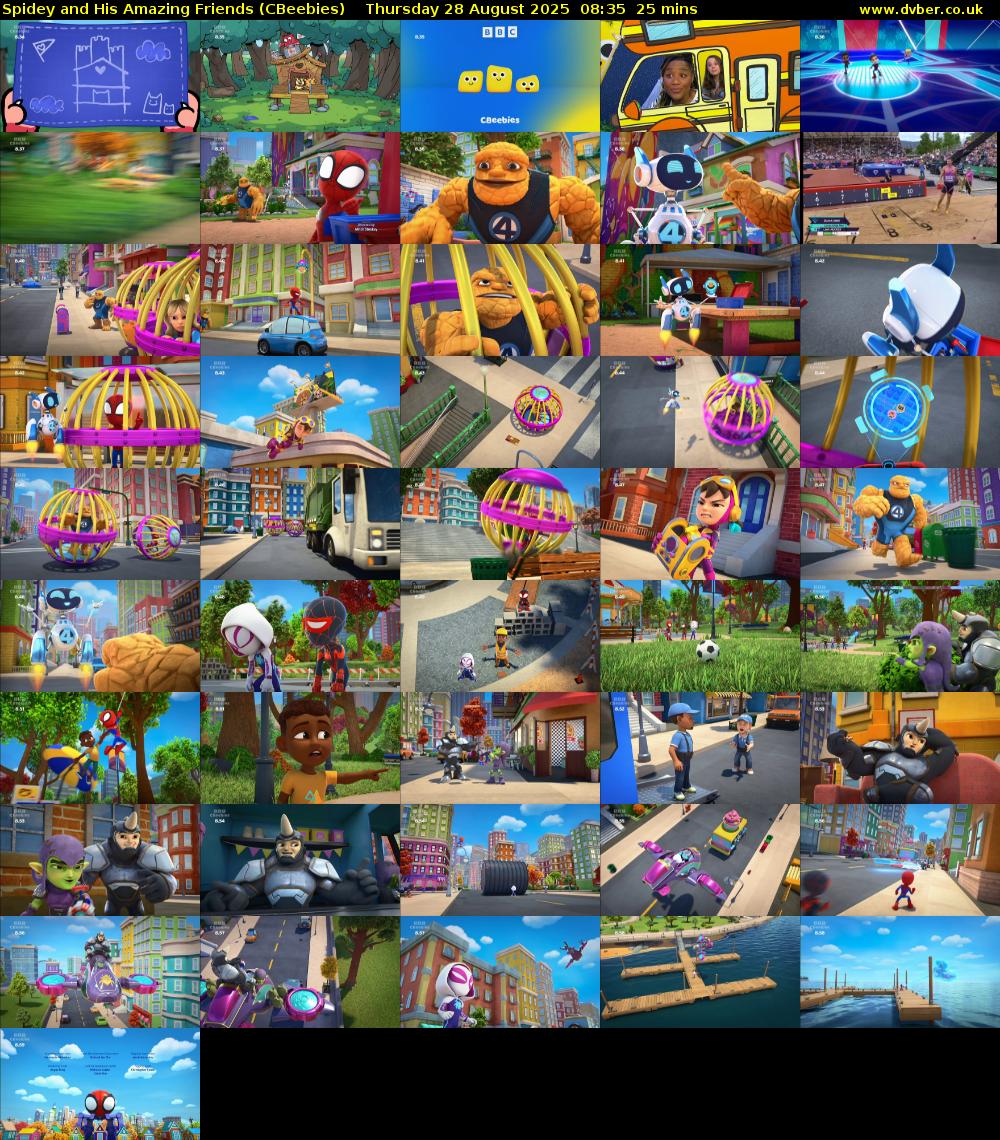 Spidey and His Amazing Friends (CBeebies) Thursday 28 August 2025 08:35 - 09:00