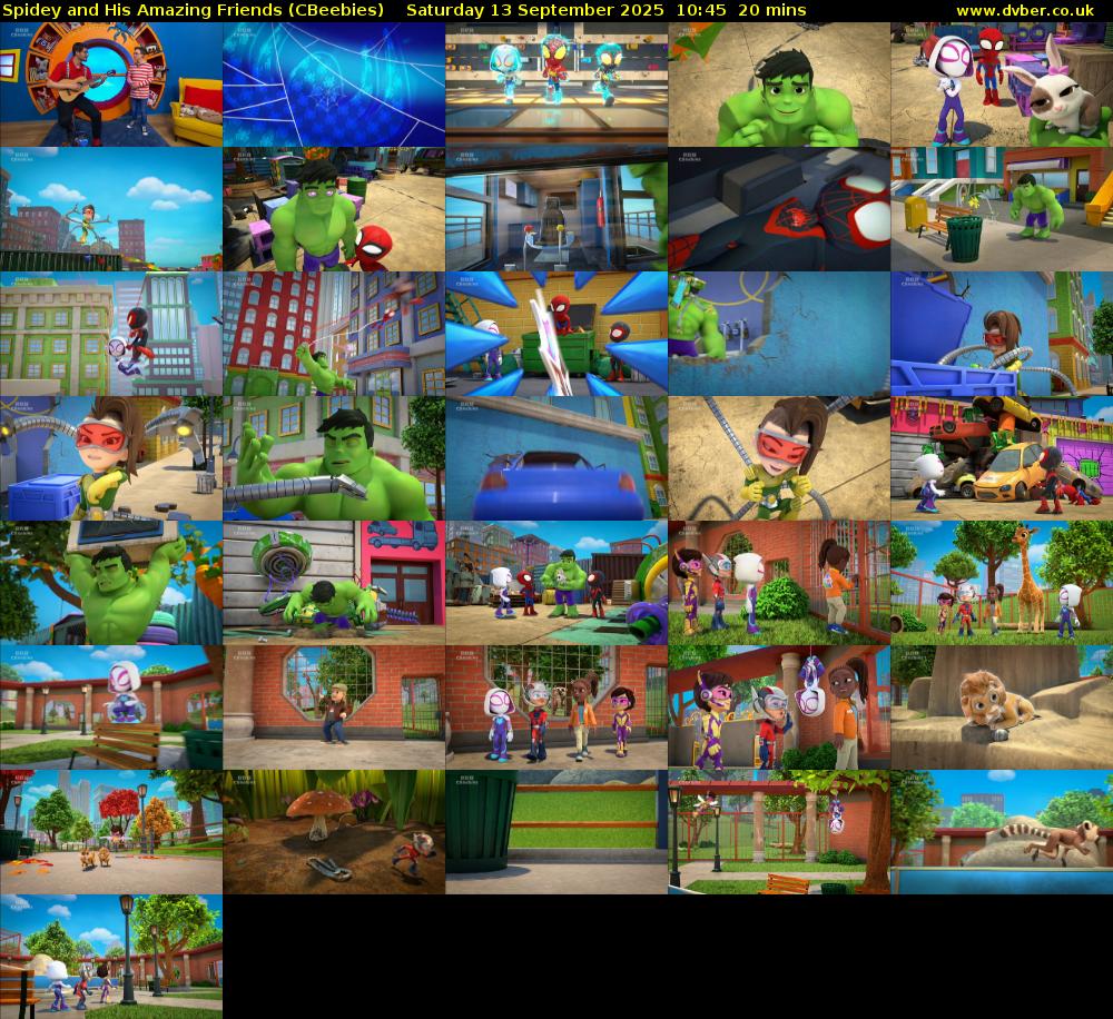 Spidey and His Amazing Friends (CBeebies) Saturday 13 September 2025 10:45 - 11:05
