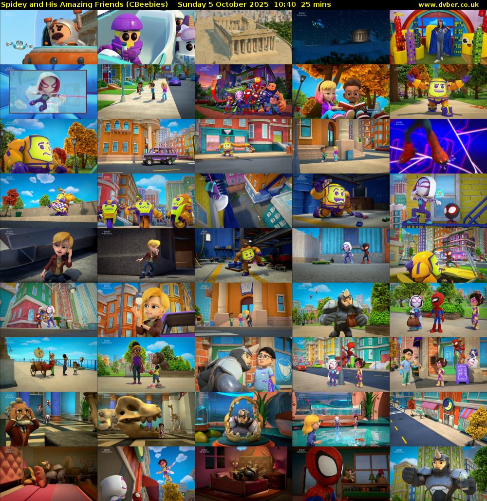 Spidey and His Amazing Friends (CBeebies) Sunday 5 October 2025 10:40 - 11:05