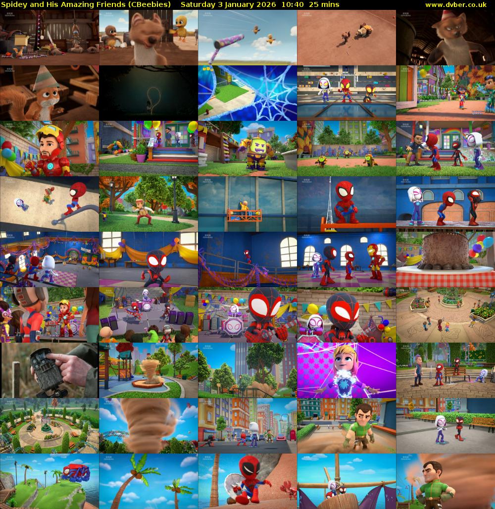 Spidey and His Amazing Friends (CBeebies) Saturday 3 January 2026 10:40 - 11:05