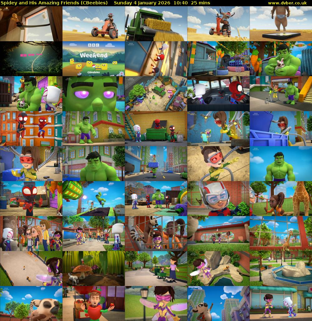 Spidey and His Amazing Friends (CBeebies) Sunday 4 January 2026 10:40 - 11:05